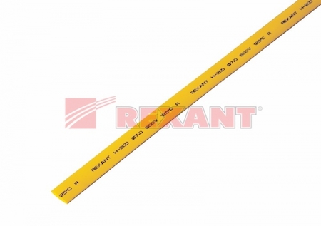 20-7002 Термоусадка   7,0 / 3,5 мм, желтая (упак. 50 шт. по 1 м)  REXANT