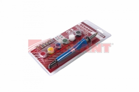 12-0186 Набор паяльник-выжигатель (6 насадок)  220V/30 Вт + Краски  REXANT