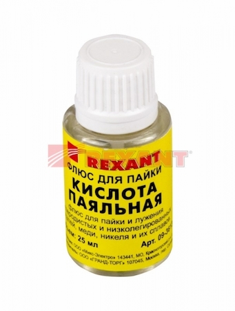 Фото Rexant 09-3613 Флюс для пайки "паяльная кислота" 25мл (с кисточкой)