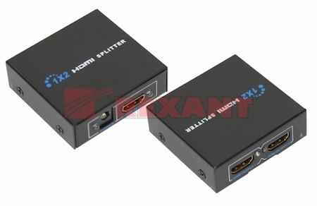 17-6901 Делитель гнездо HDMI на 2 гнезда HDMI, металл  REXANT