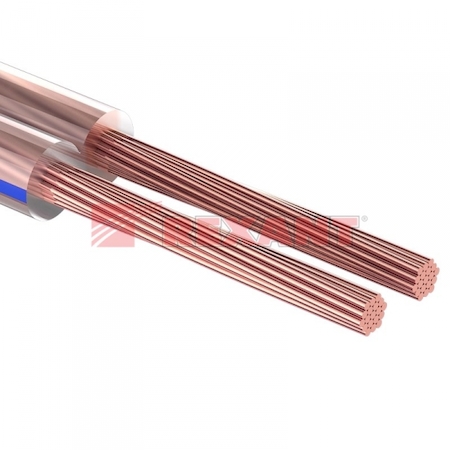 01-6202-3 Кaбель акустический 2х0,35 мм², прозрачный BLUELINE, (бухта 100м)  REXANT