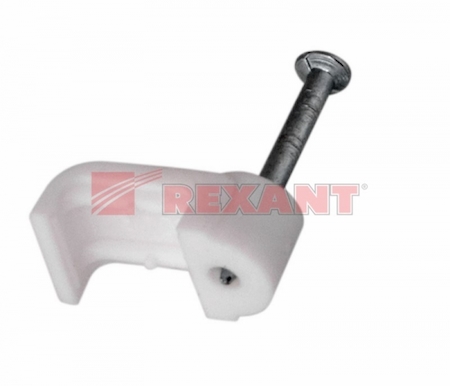 07-4209 Крепеж кабеля плоский 10 х 3 мм, белый (упак. 50 шт)  REXANT
