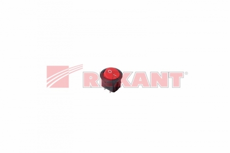 36-2560 Выключатель клавишный круглый 250V 6А (2с) ON-OFF красный  (RWB-213, SC-214, MRS-102-8)  REXANT