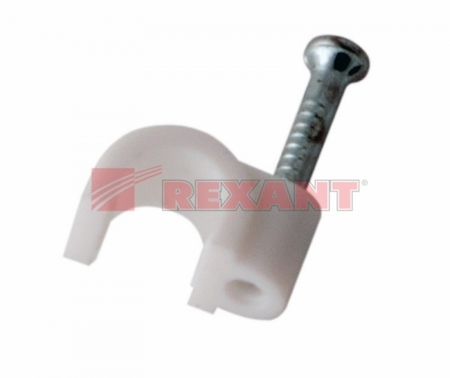 07-4004 Крепеж кабеля круглый  4 мм, белый (упак. 50 шт)  REXANT