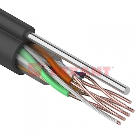 Фото Rexant 01-0046 Кабель UTP 4х2х24AWG кат.5е медь наруж. прокл. с тросом 305м (м)