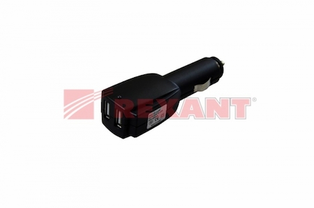 16-0237 Автозарядка в прикуриватель 2xUSB (АЗУ) (5V, 1 000mA) REXANT