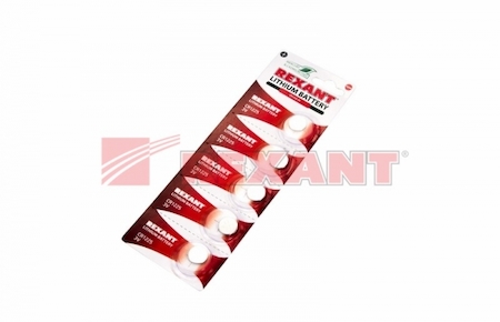30-1103 стоимость за 1шт (блистер 5шт)  CR1225    "REXANT"  3 V    48 mAh   блистер