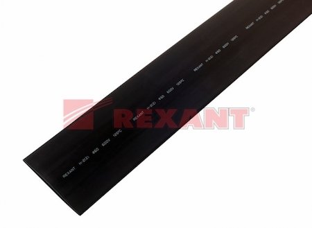 25-0060 Термоусадка  60,0 / 30,0 мм, черная (упак. 10 шт. по 1 м)  REXANT
