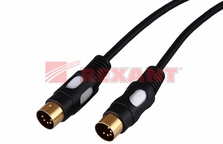 17-2522 Шнур DIN 5PIN - DIN 5PIN, длина 1,5 метра (GOLD) REXANT