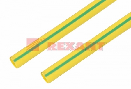 23-0007 Термоусадка  30,0 / 15,0 мм, желто-зеленая (упак. 10 шт. по 1 м)  REXANT
