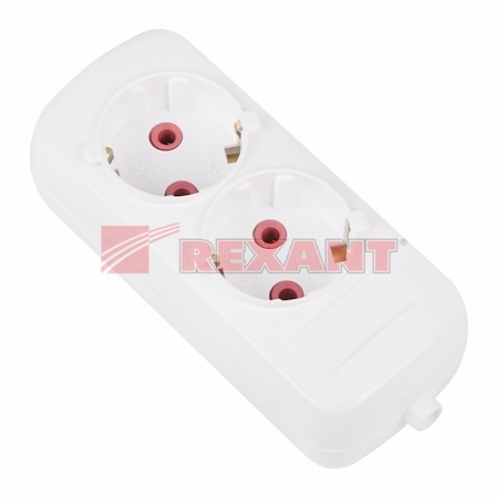 REXANT 11-8709 Колодка 2 гнезда с заземлением эконом