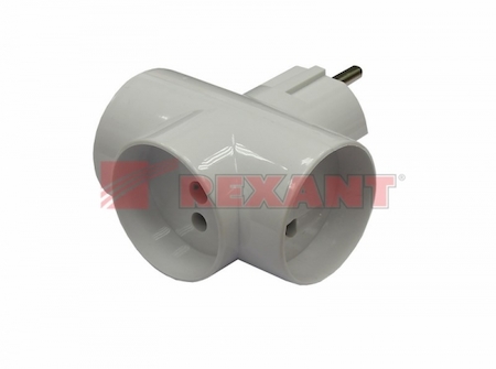 11-1061 Евротройник электрический без заземления 220V, 16А   REXANT