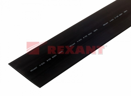 25-0100 Термоусадка 100,0 / 50,0 мм, черная (упак. 10 шт. по 1 м)  REXANT