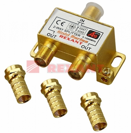 ДЕЛИТЕЛЬ (05-6101-1) ТВ   2 + 3  шт.F   "BOX"    "GOLD"   REXANT