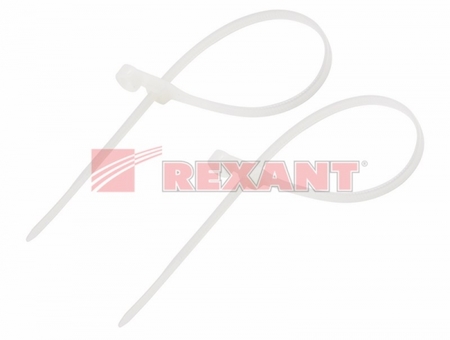 07-0204 Стяжкa нейлоновая под винт 220 x 4,3 мм, белая (упак. 100 шт)  REXANT
