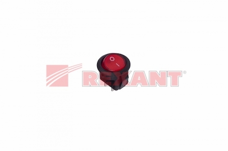 36-2511 Выключатель клавишный круглый 250V 3А (2с) ON-OFF красный  Micro  (RWB-105, SC-214)  REXANT