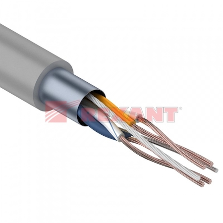 01-0125 Кабель FTP 2 х 2 х (0,16х7) мм, cat 5e, (многожильная) (бухта 305м)  REXANT