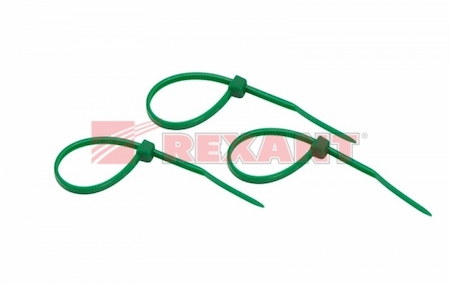 07-0103-25 Стяжкa нейлонoвая 100 x 2,5 мм, зеленая (упак. 25 шт)  REXANT