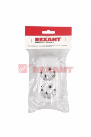 REXANT 11-8702 Колодка 2 гнезда с заземлением Rexant