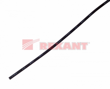 20-1506 Термоусадка   1,5 / 0,75 мм, черная (упак. 50 шт. по 1 м)  REXANT