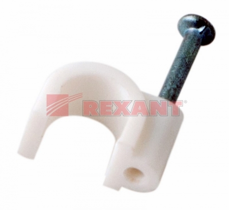 07-4006 Крепеж кабеля круглый  6 мм, белый (упак. 50 шт)  REXANT