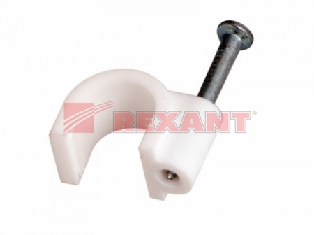 07-4008 Крепеж кабеля круглый  8 мм, белый (упак. 50 шт)  REXANT