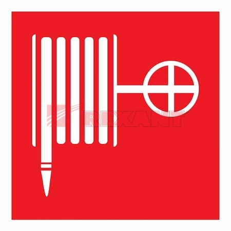 REXANT 56-0054 Знак пожарной безопасности "Пожарный кран"100*100 мм Rexant, стоимость за 1шт ( в упаковке 5шт)