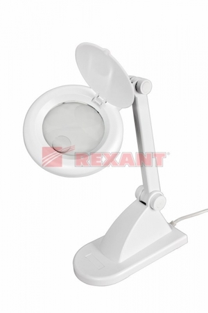 31-0242 Лупа настольная 3D+12D с подсветкой, белая (8092) REXANT