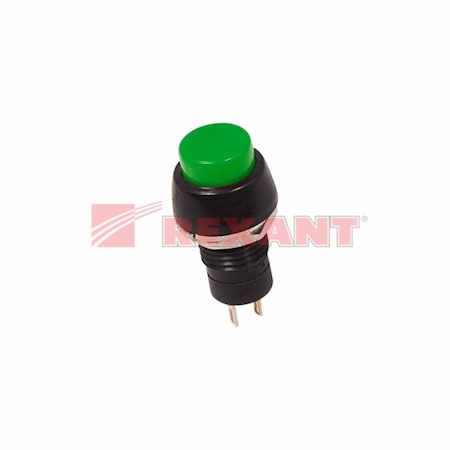 36-3083 Выключатель-кнопка  250V 1А (2с) (ON)-OFF  Б/Фикс  зеленая  Micro (PBS-20В)  REXANT