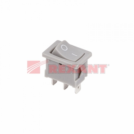 36-2133 Выключатель клавишный 250V 6А (3с) ON-ON серый  Mini  (RWB-202, SC-768)  REXANT