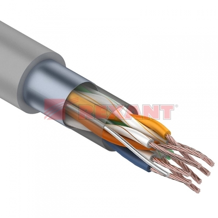 01-0145 Кабель FTP 4 х 2 x (0,16х7) мм, cat 5e, (многожильная) (бухта 305м)  REXANT
