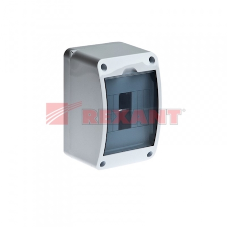 REXANT 81-4309 Щиток о/п на 4 мод. с вертикальной двер. 140х90х85мм (68304)