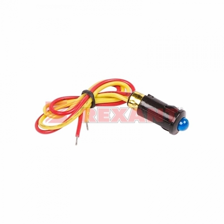 36-4711 Индикатор Ø8 12В с проводом синий LED (WL-04)  REXANT