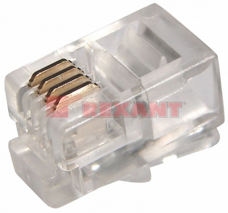 05-1001 ДЖЕК  штекер  4Р4С  REXANT  (FD6032)