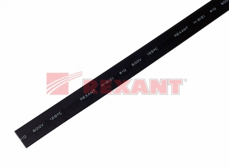 21-0008 Термоусадка  10,0 / 5,0 мм, черная (упак. 50 шт. по 1 м)  REXANT