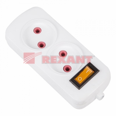 REXANT 11-8710 Колодка 2 гнезда с кнопкой эконом