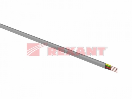 01-5107-3 Телефонный кабель ШТЛП 4 жилы CCA, серый, (бухта 100м)  REXANT   - ВЫВОДИМ -