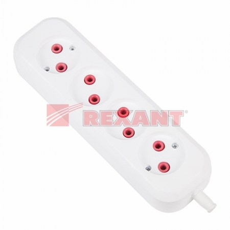 REXANT 11-8714 Колодка 4 гнезда без заземления эконом