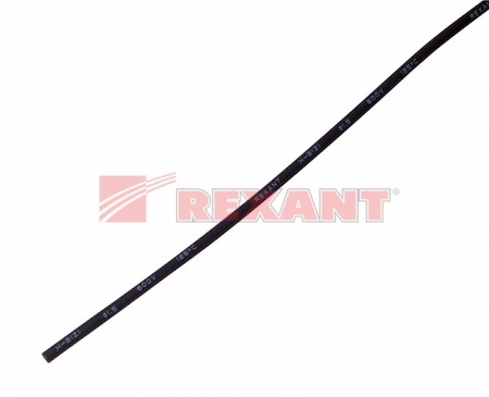 20-1006 Термоусадка   1,0 / 0,5 мм, черная (упак. 50 шт. по 1 м)  REXANT