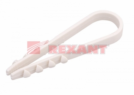 07-4501 Дюбель-хомут нейлоновый  5-10 мм, белый (упак. 100 шт)  REXANT