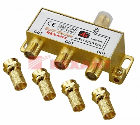 ДЕЛИТЕЛЬ (05-6102-1) ТВ   3 + 4  шт.F   "BOX"    "GOLD"   REXANT