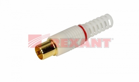 05-2041-1 РАЗЪЁМ  штекер  TV  без пайки  Белый  GOLD  REXANT