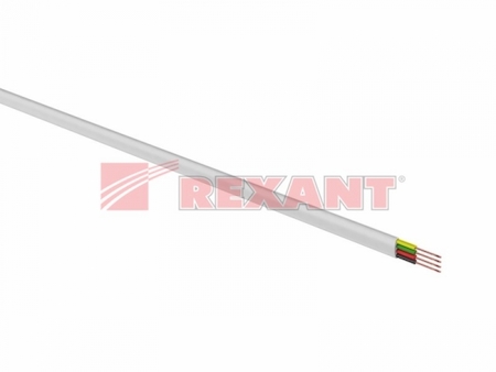 01-5101-3 Телефонный кабель ШТЛП 4 жилы CCA, белый, (бухта 100м)  REXANT