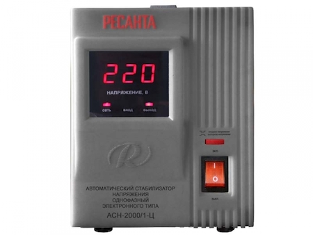 Фото Ресанта 63/6/4 Стабилизатор напряжения АСН-2000/1-Ц 1ф 2кВт IP20 релейный