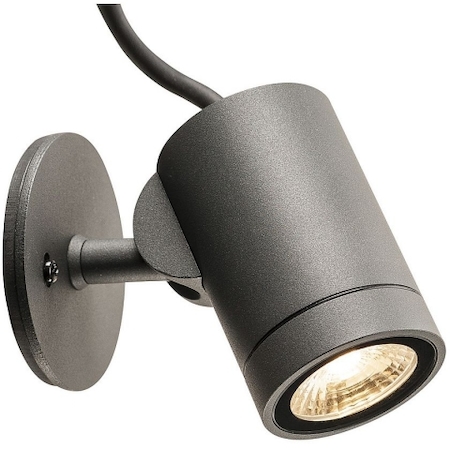 SLV 1000735 HELIA LED SPOT светильник накладной IP55 c LED 8Вт, 3000К, 480лм, 38°, с кабелем 3м, антрацит