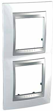 Schneider Electric MGU66.004V.092 UNICA TOP РАМКА 2-постовая, вертикальная, АЛЮМИНИЙ/НОРДИК