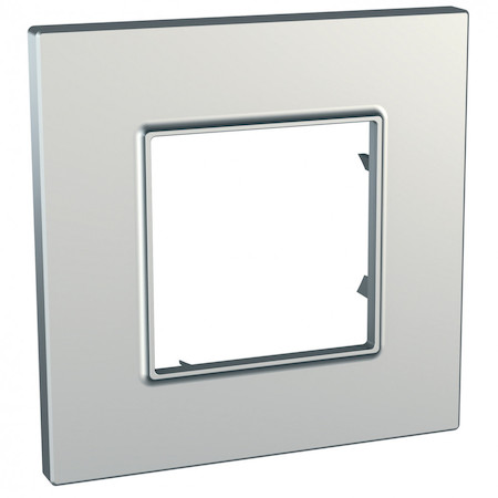Schneider Electric MGU6.702.55 UNICA QUADRO РАМКА 1-постовая, СЕРЕБРО