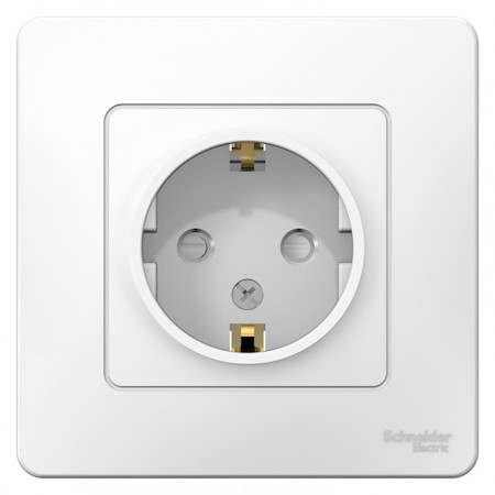 Schneider Electric BLNRS001111 BLANCA С/У РОЗЕТКА с заземлением со шторками, 16А, 250В, БЕЛЫЙ