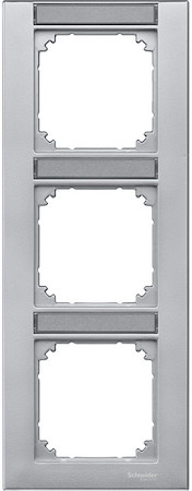 Schneider Electric MTN476360 MERTEN M-Smart РАМКА 3 поста с полем д/надписи вертикальный монтаж, АЛЮМИНИЙ, SM