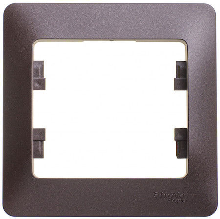 Schneider Electric GSL000801 GLOSSA 1-постовая РАМКА, ШОКОЛАД